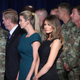 First lady Melania Trump stands with Ivanka Trump before President Donald Trump delivered remarks on American involvement in Afghanistan at the Fort Myer military base on August 21, 2017 in Arlington, Virginia. Trump was expected to announce a modest increase in troop levels in Afghanistan, the result of a growing concern by the Pentagon over setbacks on the battlefield for the Afghan military against Taliban and al-Qaeda forces.